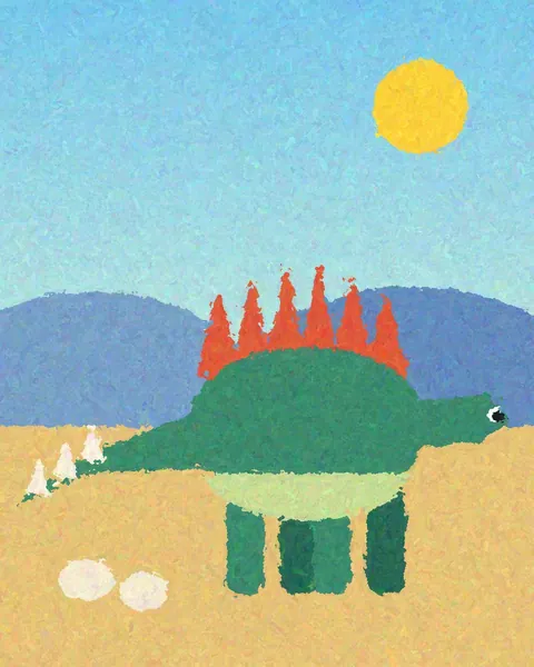 Estegosaurio en el desierto